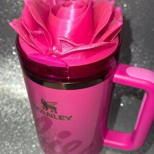 3D Rose Tumbler Topper that fit the new Barbie x Stanley Icon Tumbler lids